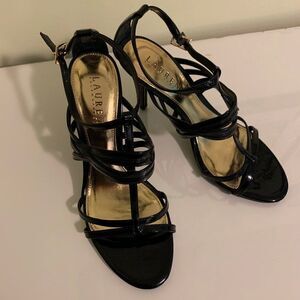 Lauren Ralph Lauren new never worn strappy spike heel dress sandal, Sz 8 1/2